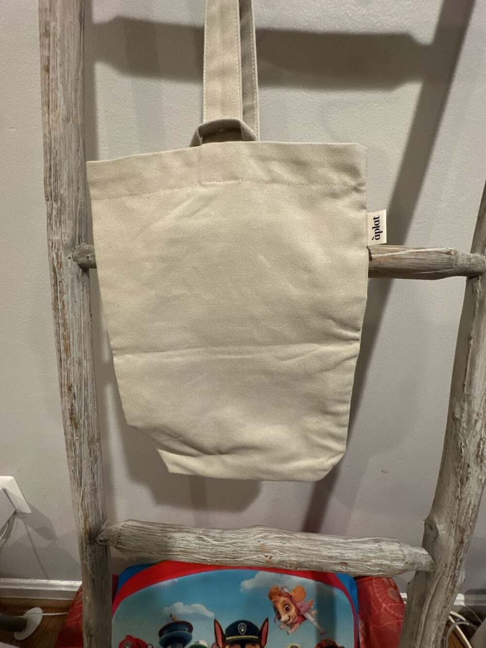 Aplat Canvas Wine Tote Bag Off White Natural